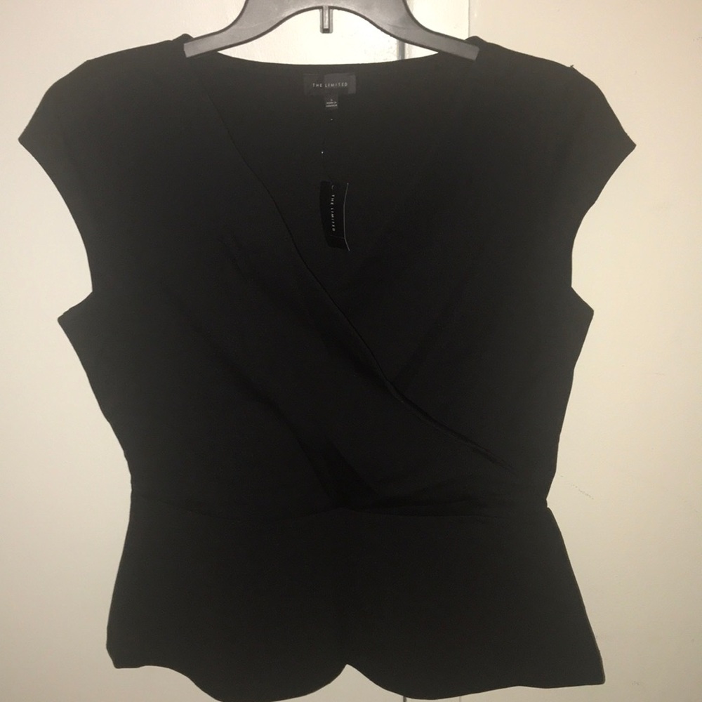 Brand new black peplum sleeveless top